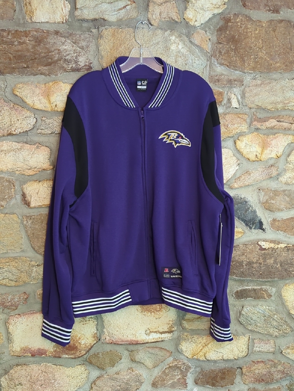 NFL Baltimore Ravens Purple and Black Bomber Jacket